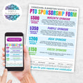 customizable pta sponsorship form for school pto or any sponsor membership pledge donations